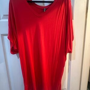 Chic Red V-Neck Women's Top